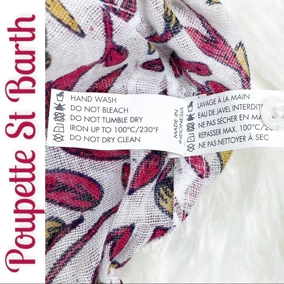 NWT POUPETTE ST BARTH Honey Sheer Cropped Tropical Cotton Mini Top, Size Medium - Picture 6 of 12